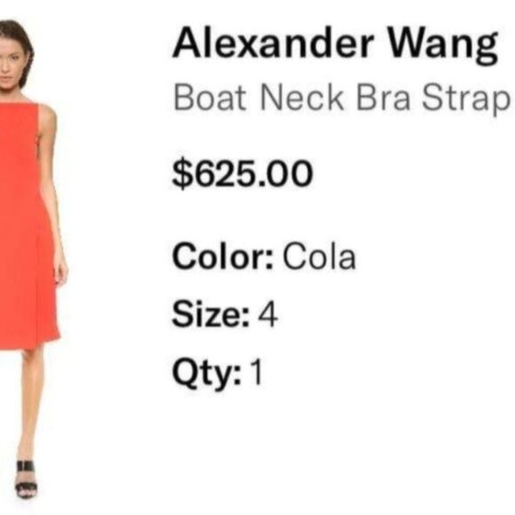 Alexander Wang Boat Neck Bra Strap Dress Sz 4 - Picture 14 of 15